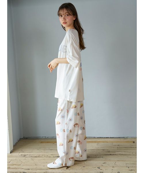gelato piqueドーナツベアＴシャツ＆ロングパンツPNK上下セット♡新品 セール 30%OFF】ドーナツベア柄ロングパンツ(508083358