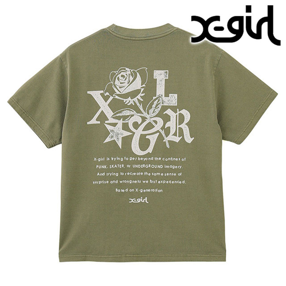 エックスガール X－girl ROSE LOGO FADED S/S TEE PURPLE