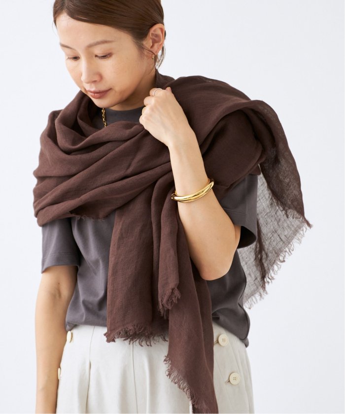 NIM NIMDUAI リネンストール　グレー　美品 イエナ IENA NIMNIMDUAI/ニムニムデュアイ THICK LINEN リネン