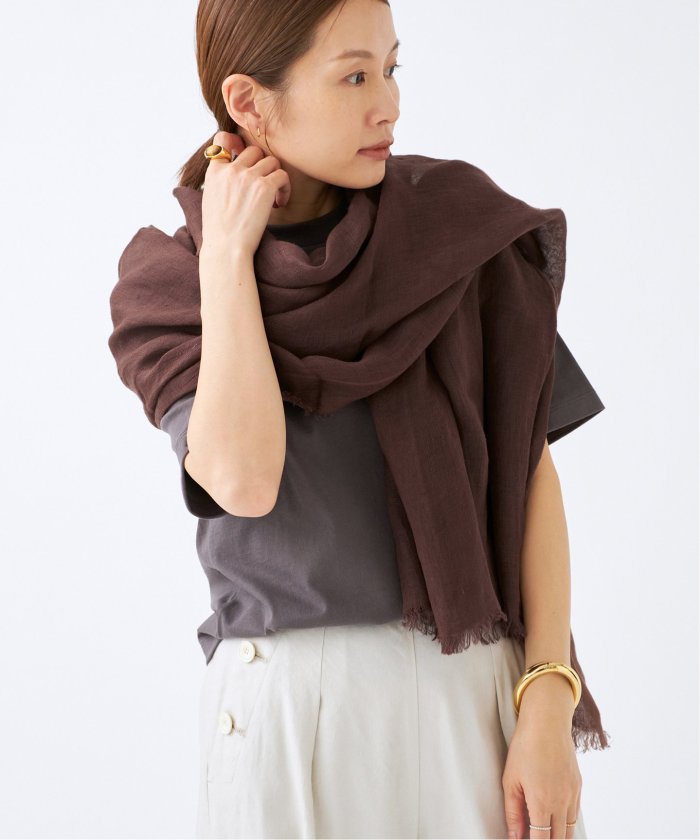 イエナ　リネンストール（ベージュ） セール】NIMNIMDUAI/ニムニムデュアイ THICK LINEN リネン