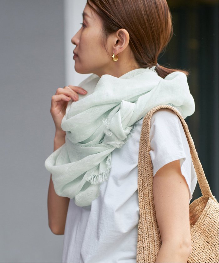 ニムニムデュアイ　NIMNIMDUAI　カシミヤ　ストール　ブラック NIMNIMDUAI/ニムニムデュアイ THICK LINEN リネンストール