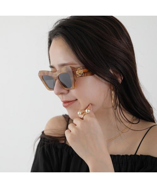 LOEWE サングラス LW40036I フォックス型 アナグラム ロエベ LOEWE LOEWE サングラス LW40036I フォックス型
