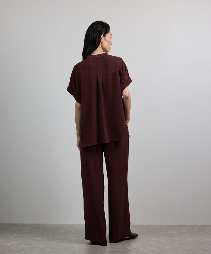 【洗える・カセット服】バックサテンフラップブラウス/お仕事・通勤・セットアップ対応【ドラマ着用】 洗える・カセット服】バックサテンフラップブラウス/お仕事