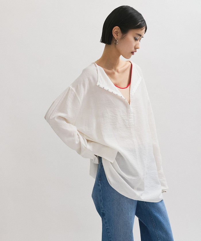 アダムエロペ 2WAYリネンロンTEEブラウス ADAM ET ROPE' ブラウス シャツ 「定番人気」・「新色追加