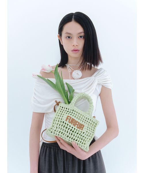 FURFUR ラフィアロゴトートバッグ ZOZOTOWN限定カラー】ラフィアロゴトートバッグ（トートバッグ