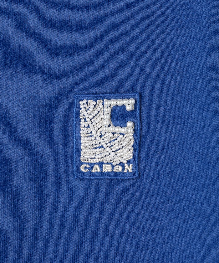 コットンカシミヤ パールロゴポロカーディガン(506876680