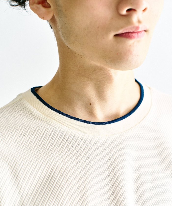 【新品】FRED PERRY 417別注 Tシャツ（ナチュラル_Ｌサイズ） セール】FRED PERRY 417別注 Textured Single Tipped Tシャツ（T