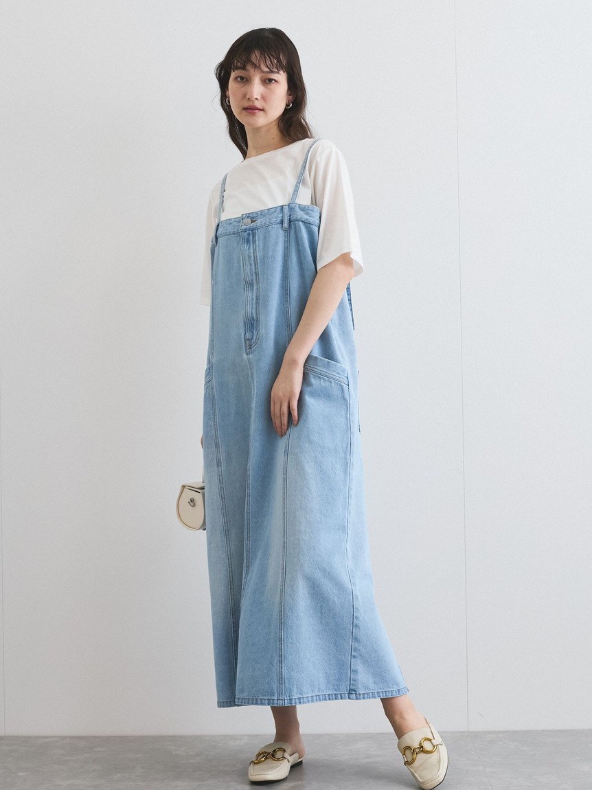 【スティッチ様★専用】デニム☺︎リメイク☺︎オーバーオール スカート☺︎チャーム スティッチ様☆専用】デニム☺︎リメイク☺︎オーバーオール