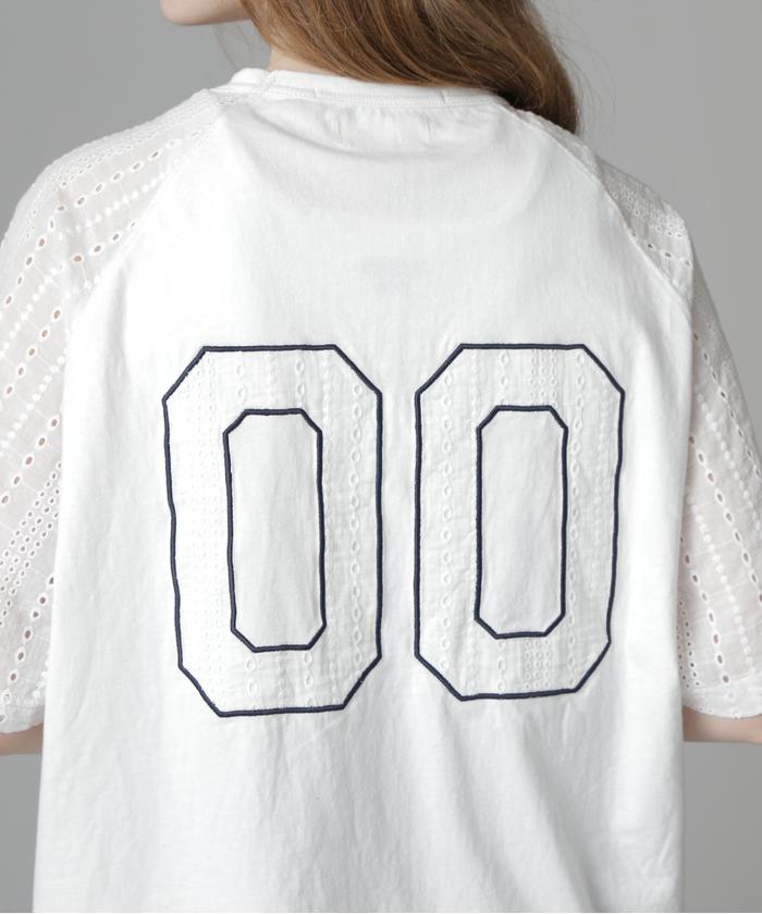 tシャツ 「WEB LIMITED Belle LINE」LACE NUMBERING T-SHIRT/レースナンバリングTシャツ レディース WEB LIMITED Belle LINE》LACE NUMBERING T－SHIRT/レース