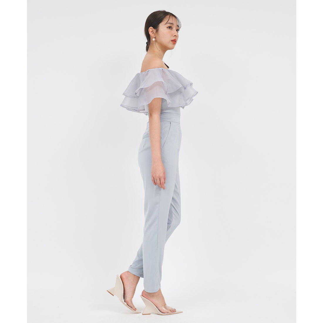 ☆7/7まで☆ PARTYティアードラッフルテーパードオールインワン セール 57%OFF】ロイヤルパーティー ROYAL PARTY ティアード