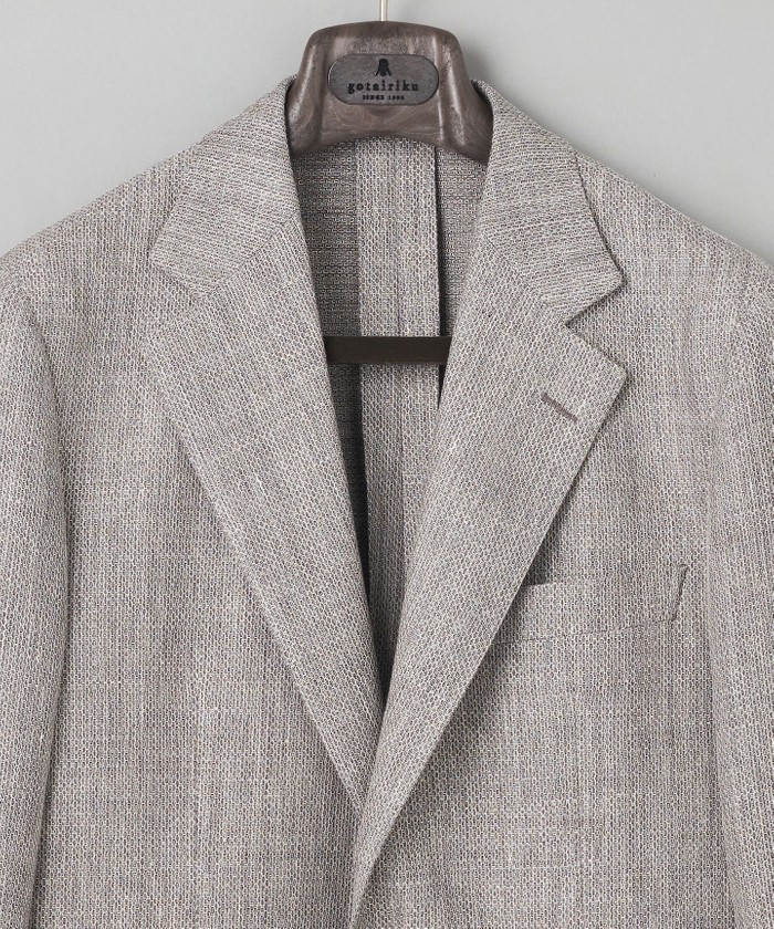 DORMEUIL】ドーメル HEXAGON リネン ジャケット_ライトグレー DORMEUIL】ドーメル HEXAGON リネン ジャケット_ライトグレー