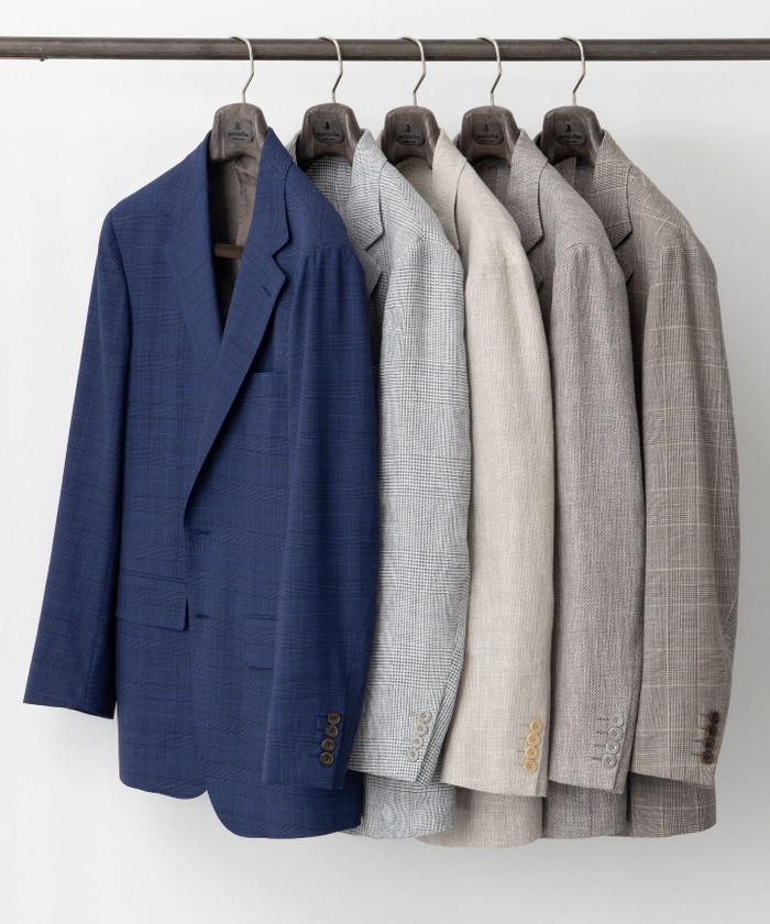 DORMEUIL】ドーメル HEXAGON リネン ジャケット_ライトグレー DORMEUIL】ドーメル HEXAGON リネン ジャケット_ライトグレー