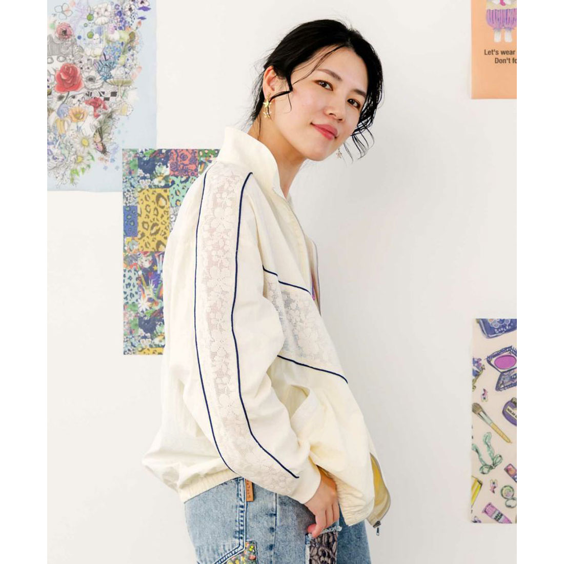 スカラー ScoLar スカラー刺繍レース切替ブルゾン(508110280