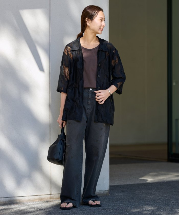 Oversized Sheer Lace Shirt • ESTHE