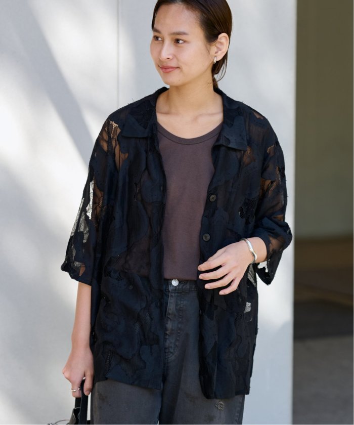 Oversized Sheer Lace Shirt • ESTHE