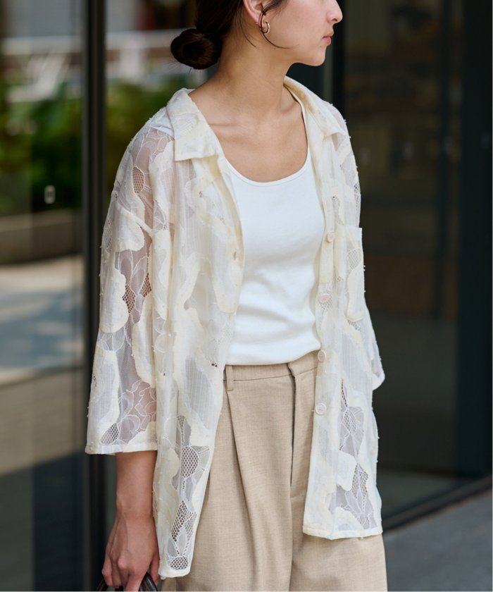 ESTHE OVERSIZED SHEER LACE シャツ(508110542) | フレーム