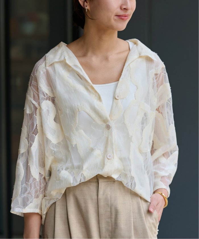 Oversized Sheer Lace Shirt • ESTHE
