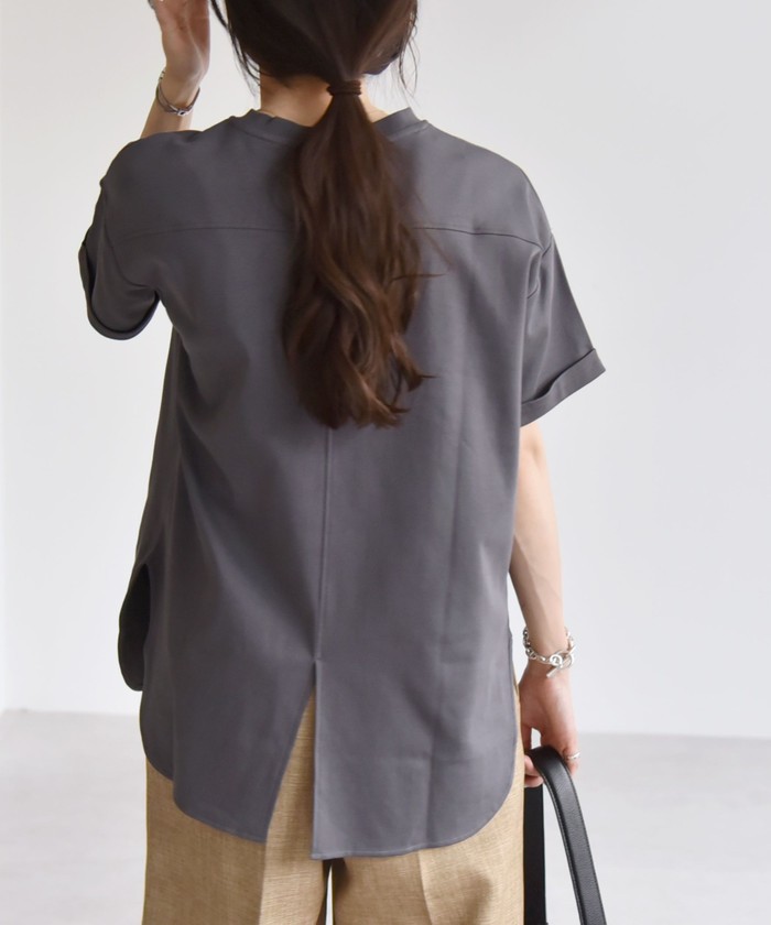 tシャツ quaranciel:「接触冷感/汗染み防止/洗濯機可能」スリット ルーズ チュニック TEE レディース quaranciel:〈接触冷感/汗染み防止/洗濯機可能〉スリット ルーズ