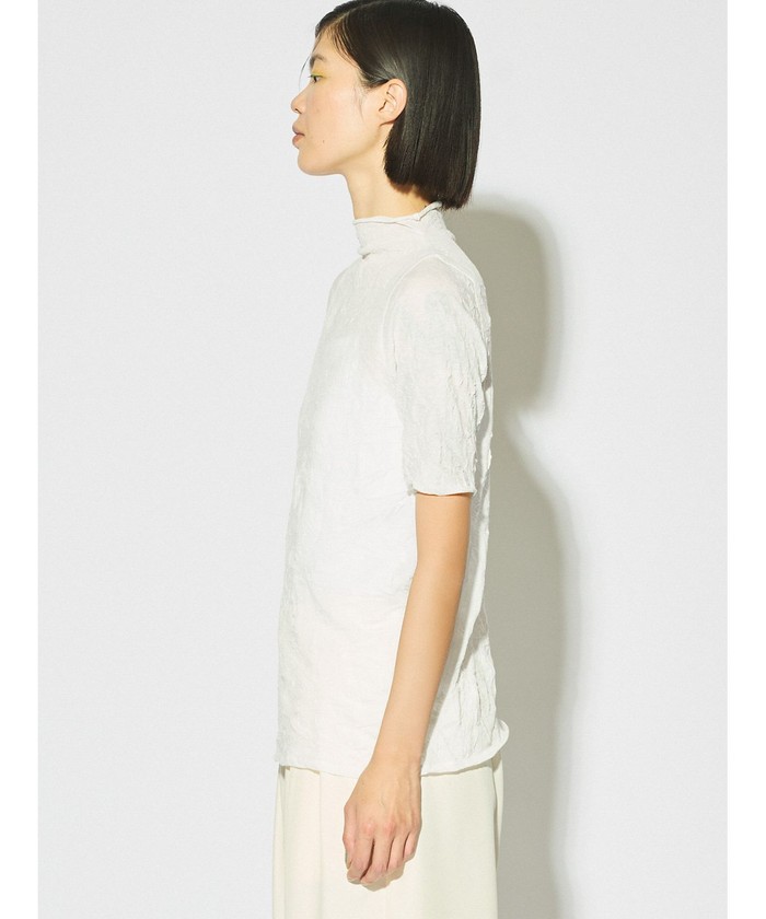 MIDIUMISOLID for Ladies シースルーハイネックハーフスリーブ MIDIUMISOLID for Ladies シースルーハイネックハーフスリーブ