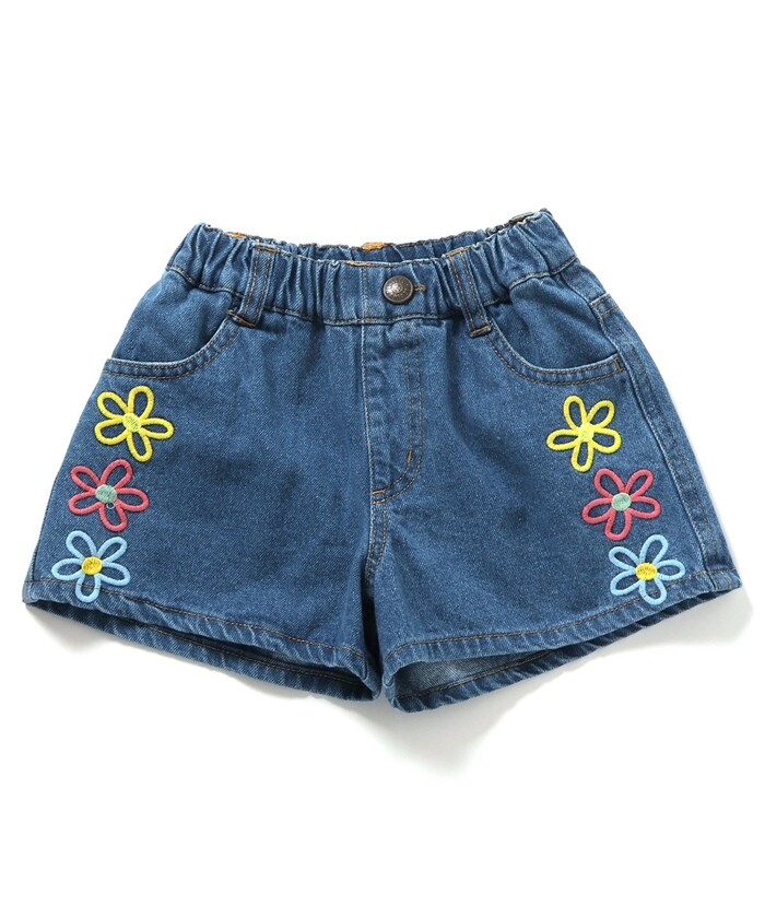刺繍デニムショートパンツ ショート丈(507715560) | ブリーズ 刺繍デニムショートパンツ ショート丈(507715560) | ブリーズ