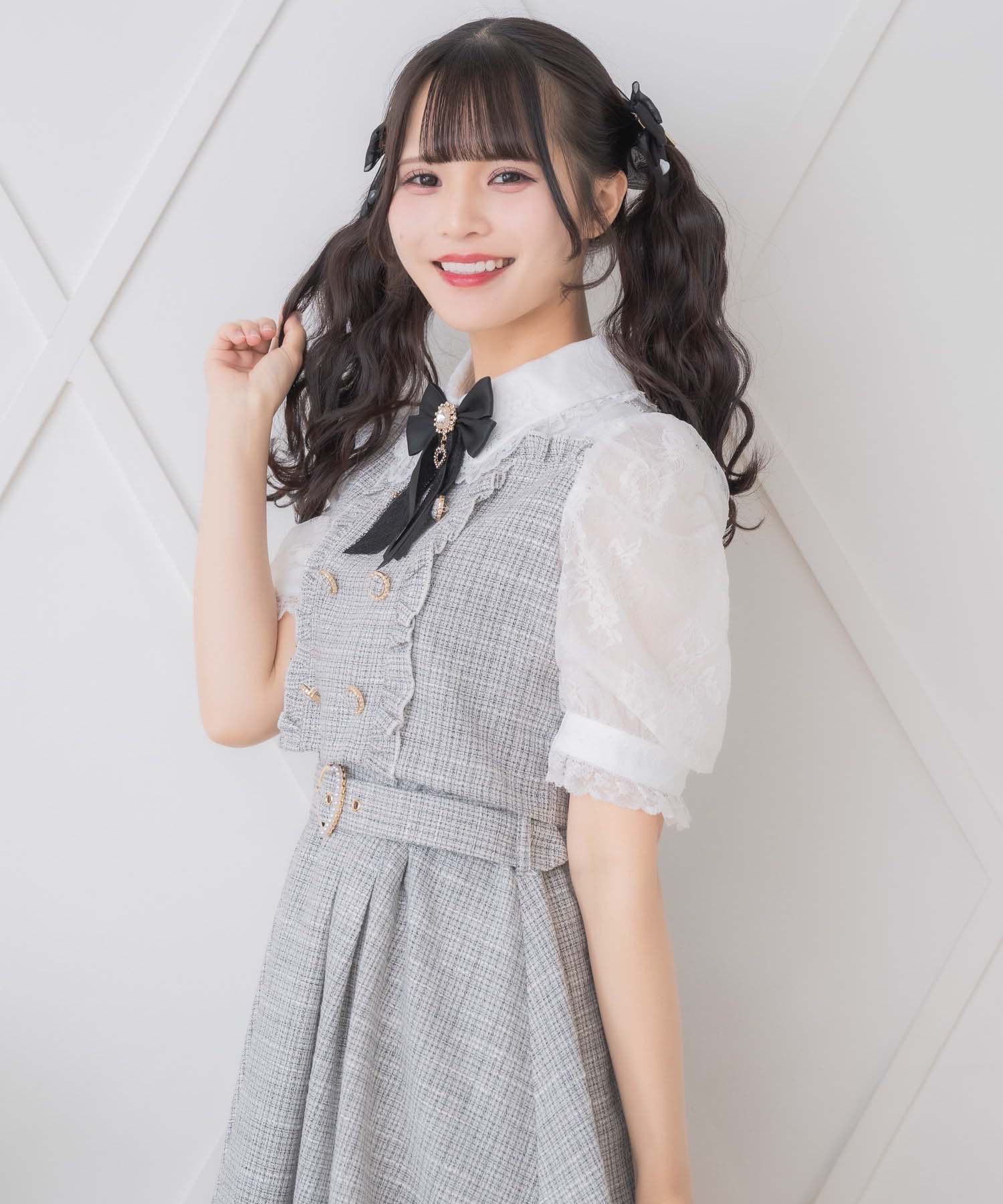 ロジータ ROJITA ダブルボタンレース切替ツイードワンピース ロジータ ROJITA ダブルボタンレース切替ツイードワンピース