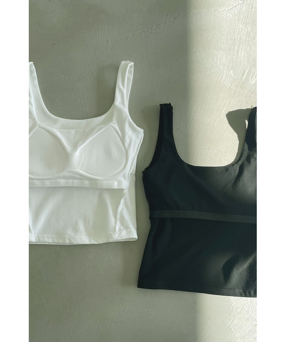 マージュール marjour CUP IN AMESURI TANKTOP （OFF WHITE