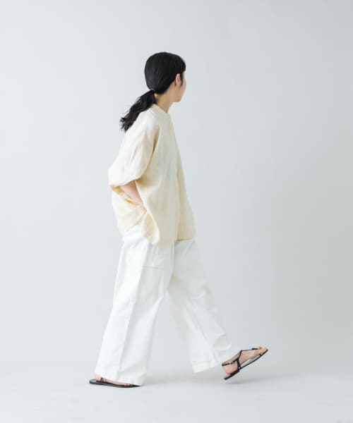 かぐれ リネンスクエアケープシャツ BLACK yoshiokubo GROUNDFLOOR tシャツ ヨシオクボ / VARIOUS LACE S/S