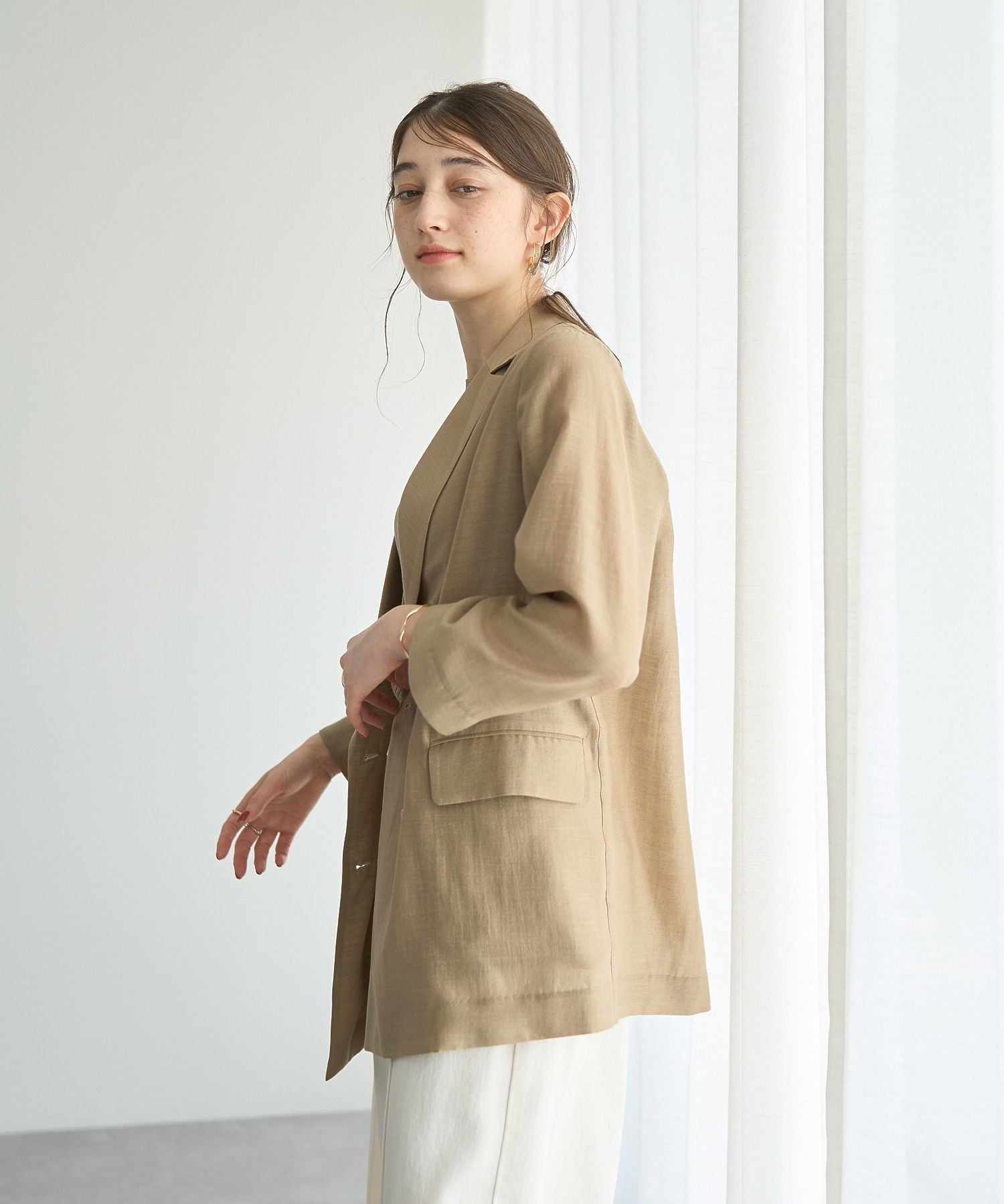 イェッカ ヴェッカ YECCA VECCA シアーテーラードジャケット