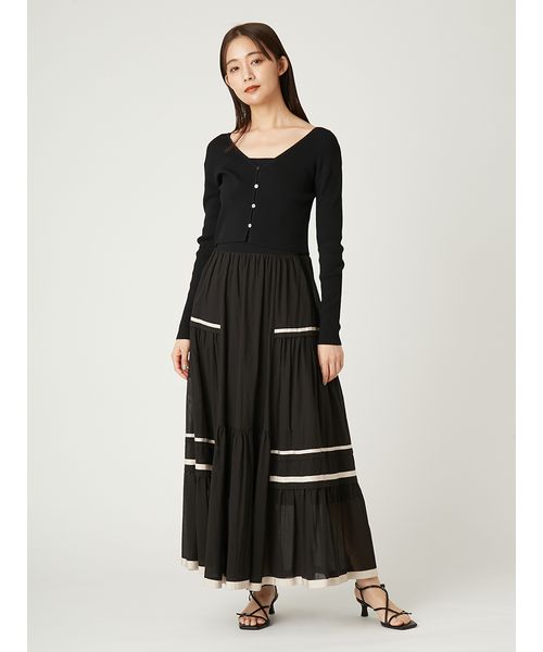 クロップドⅤネックリブカーディガン/UVカット フレイアイディー セール】クロップドVネックリブカーディガン／UVカット