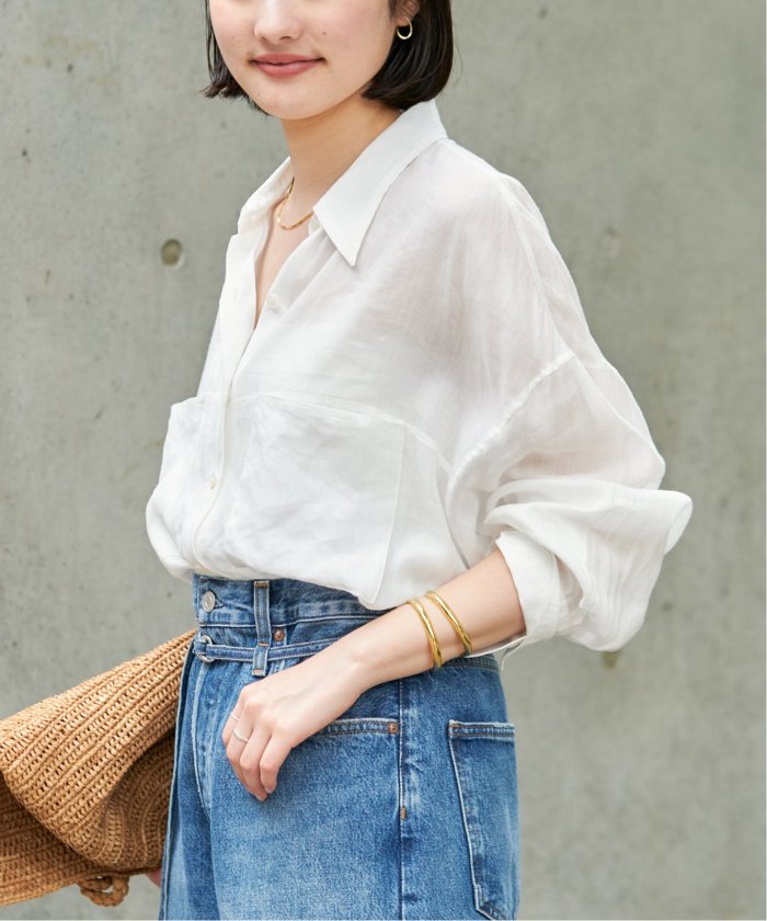 Plage RAMIE LYOCELL CROPPED シャツ ピンク プラージュ Plage 《予約》RAMIE LYOCELL CROPPED シャツ