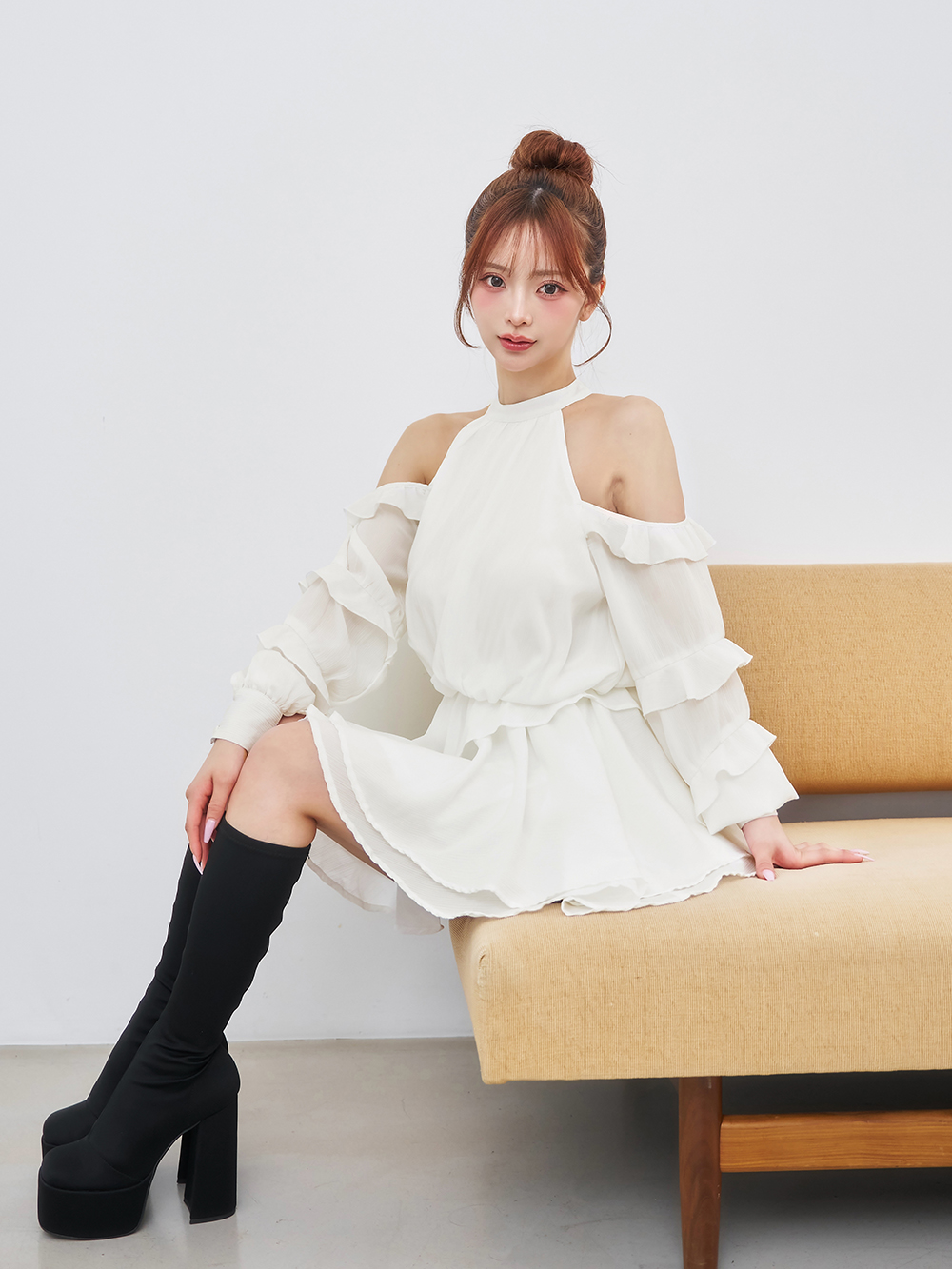 ダーリッチ Darich ボリュームシフォンミニワンピース(508126308