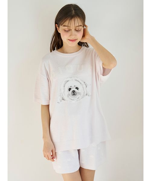 gelato pique DOGジャガードプルオーバー&ショートパンツセット セール】あざらしジャガードプルオーバー&ショートパンツセット