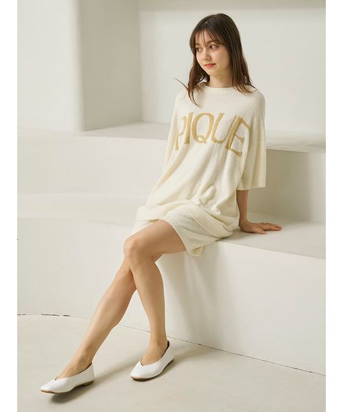 gelato pique スムーズィーショートパンツセット スムーズィーロゴジャガードプルオーバー&ショートパンツセット