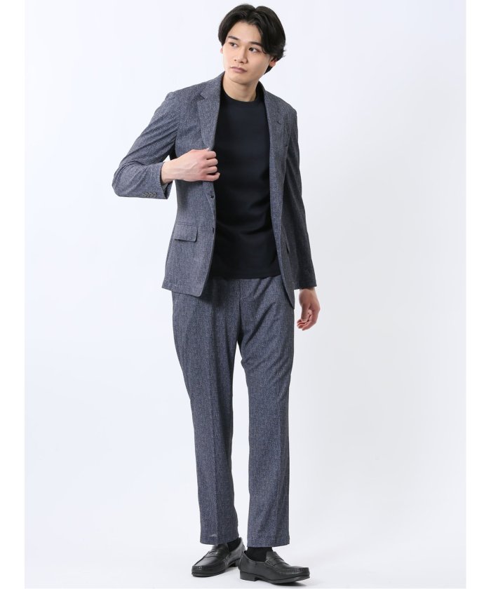 クーポン】TechDenim スリムフィット ノータックパンツ 紺 クーポン】TechDenim スリムフィット ノータックパンツ 紺