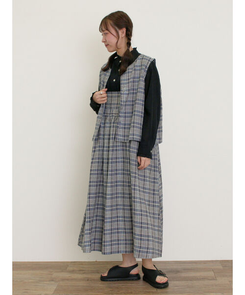 ファッションなデザイン セール】サマンサ 【Cross×Linen Mos2 Samansa モスモス ワンピース