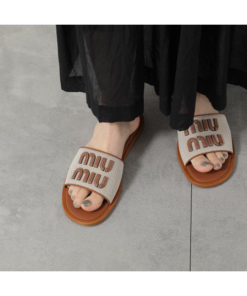ミュウミュウ Miu Miu MIUMIU サンダル 5XX644 Q1D キャンバス ミュウミュウ Miu Miu MIUMIU サンダル 5XX644 Q1D キャンバス