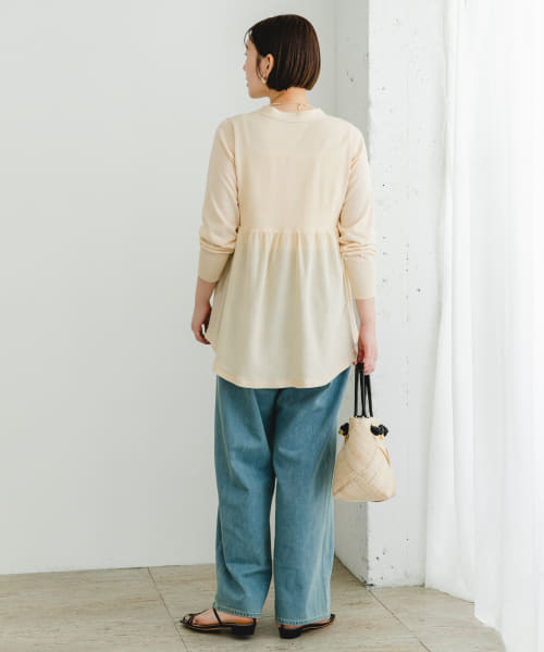 【URBAN　RESEARCH　ROSSO】F by ROSSO　UVCUTペプラムニットカーディガン URBAN RESEARCH ROSSO｜F by ROSSO UVCUTペプラムニット