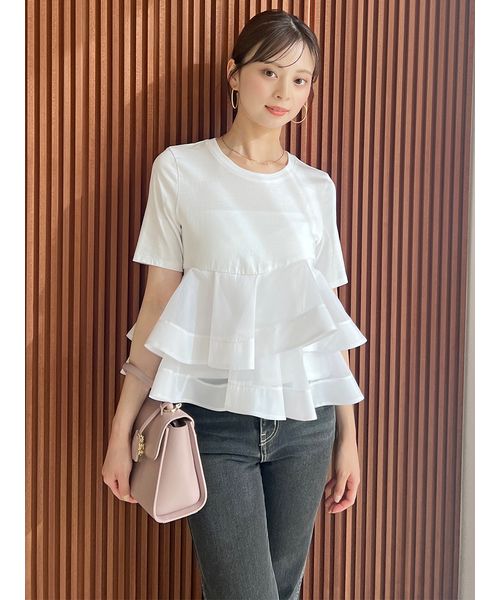 異素材ペプラムTシャツ(508140819) | スナイデル(SNIDEL) - d