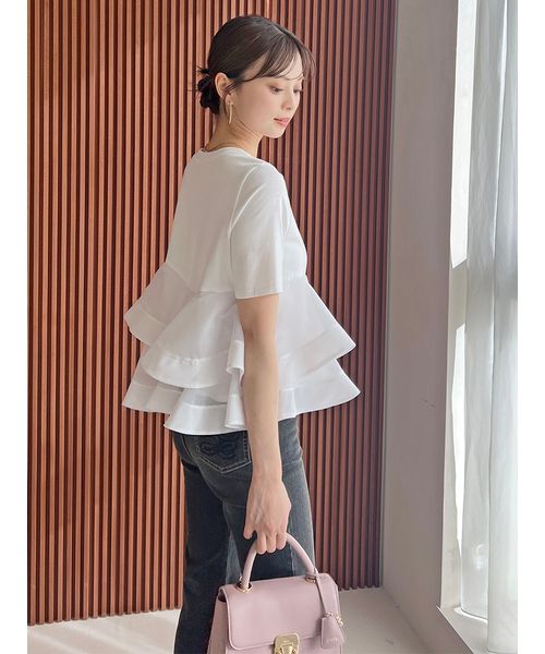 異素材ペプラムTシャツ(508140819) | スナイデル(SNIDEL) - d
