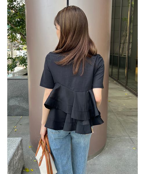 異素材ペプラムTシャツ(508140819) | スナイデル(SNIDEL) - d