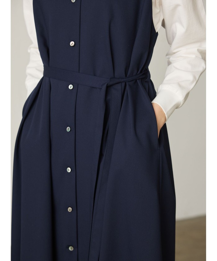 セール 30%OFF】MidiUmi スタンドカラーノースリーブワンピース