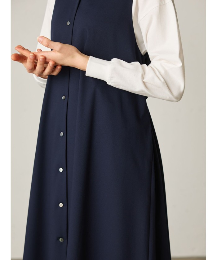セール 30%OFF】MidiUmi スタンドカラーノースリーブワンピース