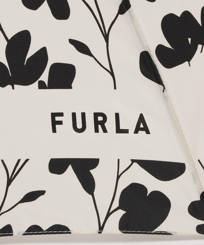 【印象的】FURLAフルラ 折りたたみ傘 カメリア 白黒 フルラ FURLA FURLA フルラ 折りたたみ傘 カメリア 白黒 花柄 UV