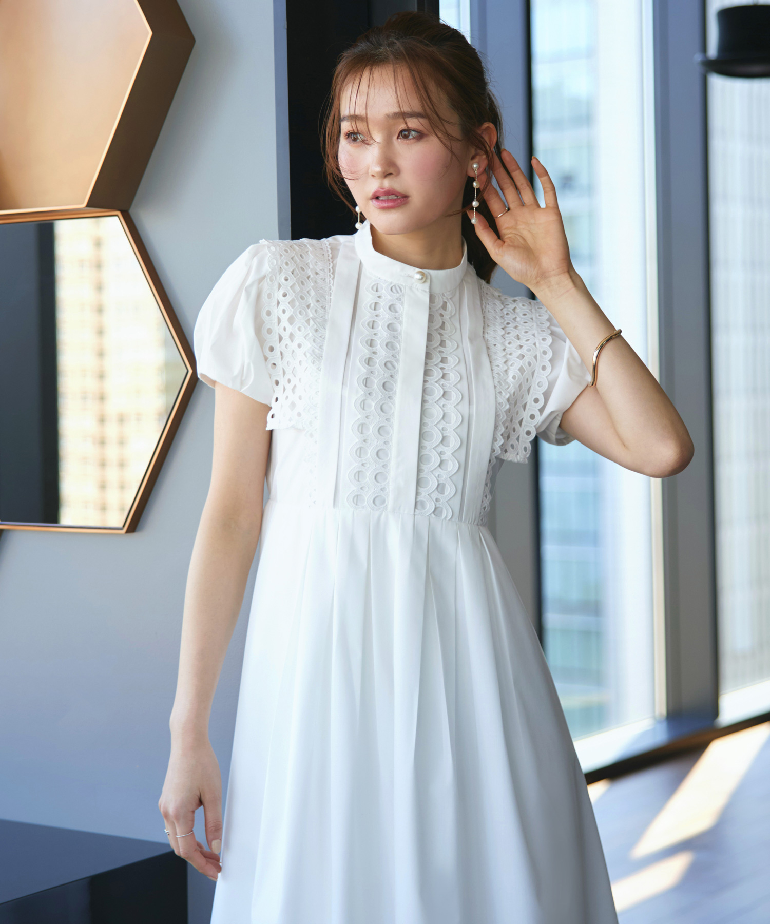 RUIRUE BOUTIQUE ルイルエブティック ルイルエブティック RUIRUE BOUTIQUE シアーランタンスリーブ
