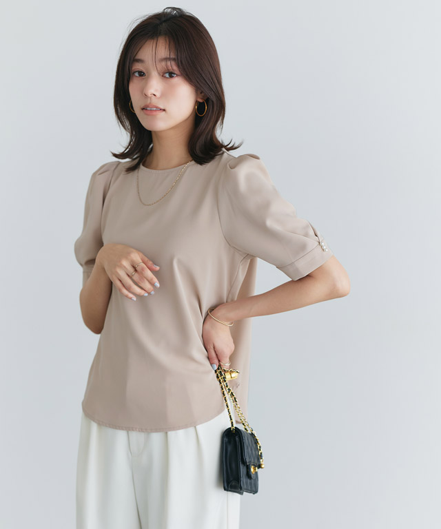 ☆新品☆マチャットMACHATT 24SS メタリックパフブラウス