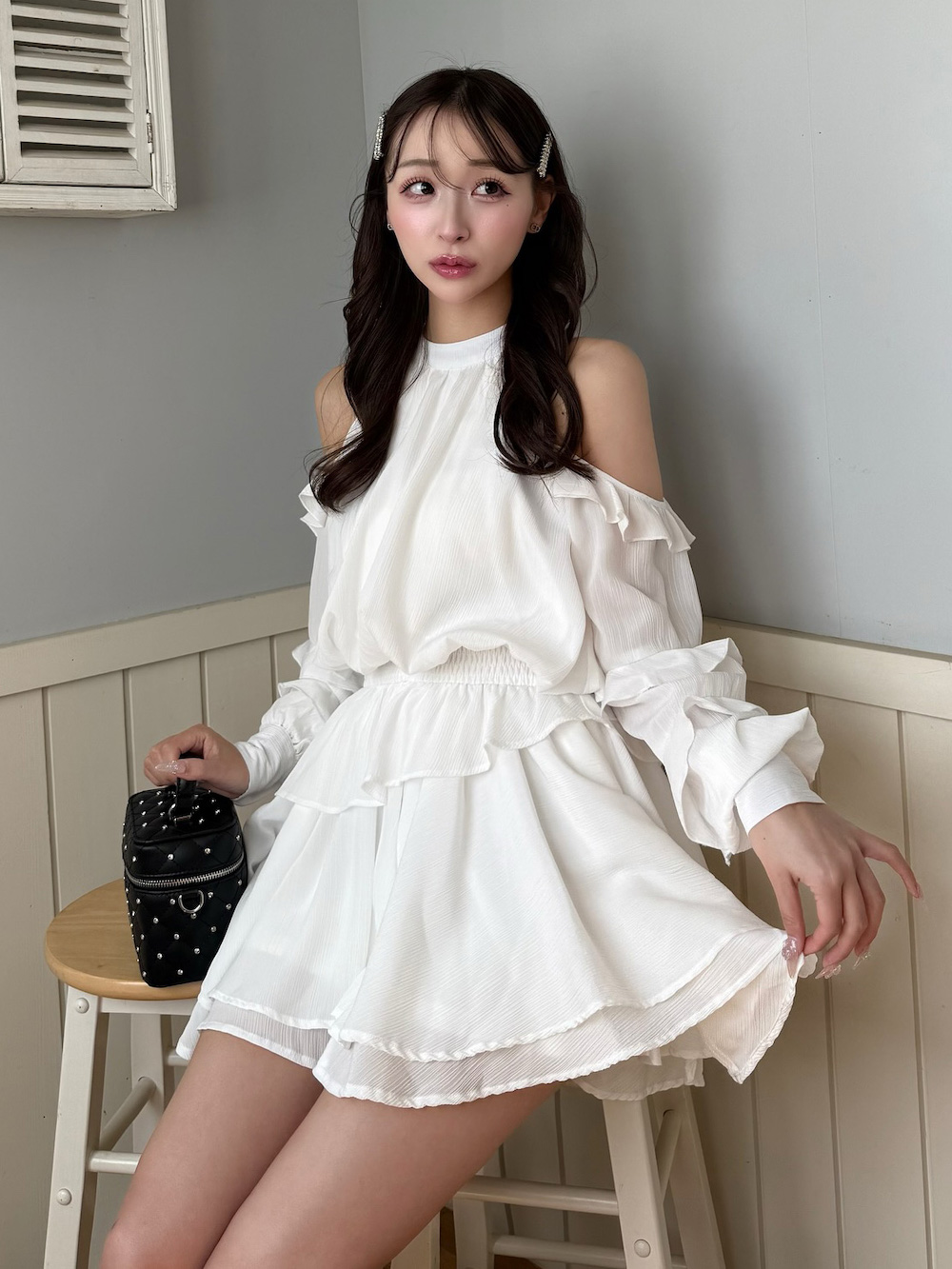ダーリッチ Darich ボリュームシフォンミニワンピース(508126308