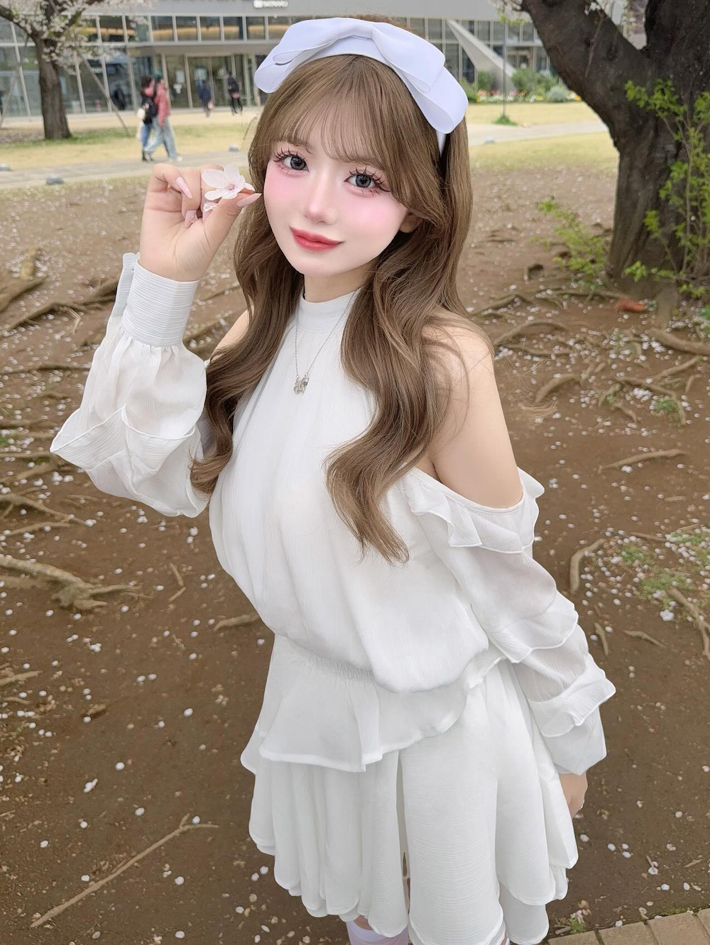 新品タグ ダーリッチ ボリュームシフォンミニワンピース サックス フリー ダーリッチ Darich ボリュームシフォンミニワンピース