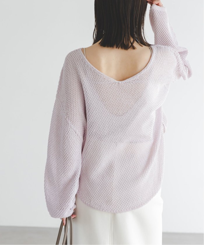 クーポン】《追加》ペーパーヤーン カノコ BACK Vプルオーバー