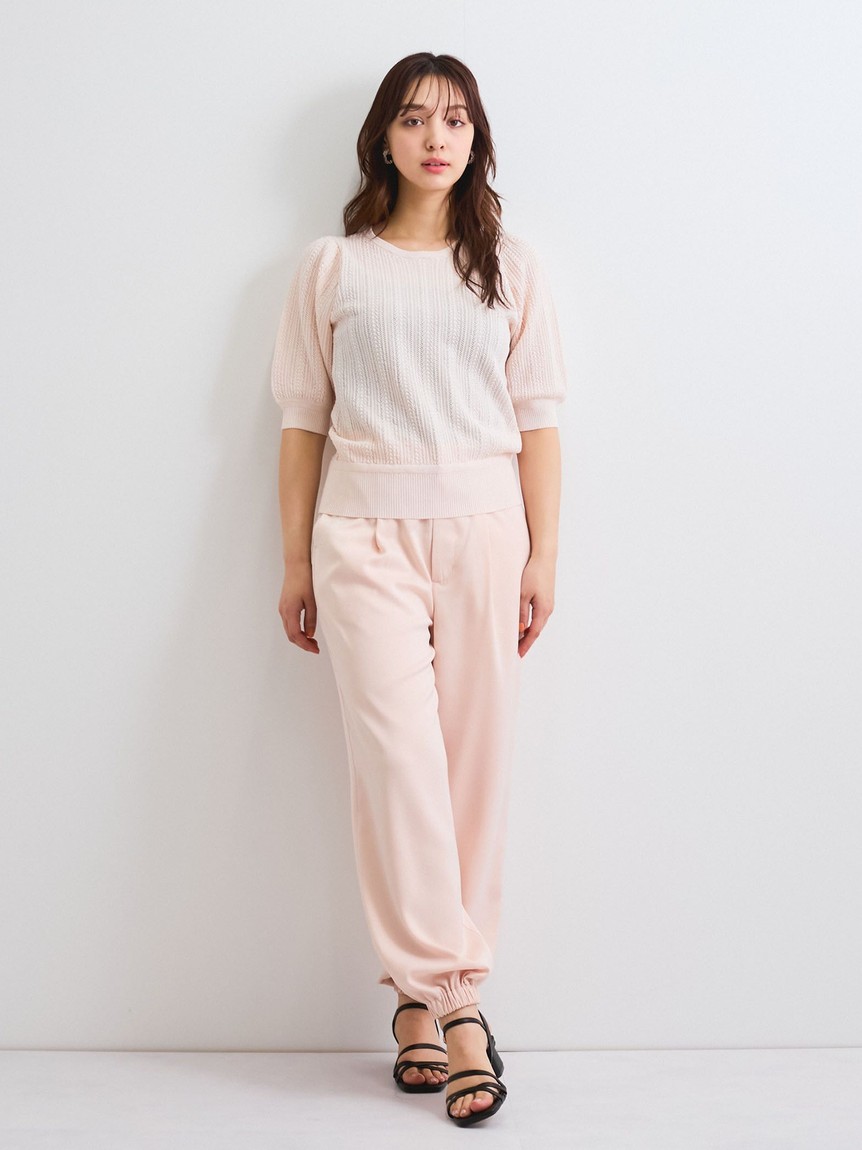 クイーンズコート QUEENS COURT スカシアミニットパフスリーブトップス≪手洗い可能≫ （オフホワイト） セール 50%OFF】クイーンズコート QUEENS COURT スカシア