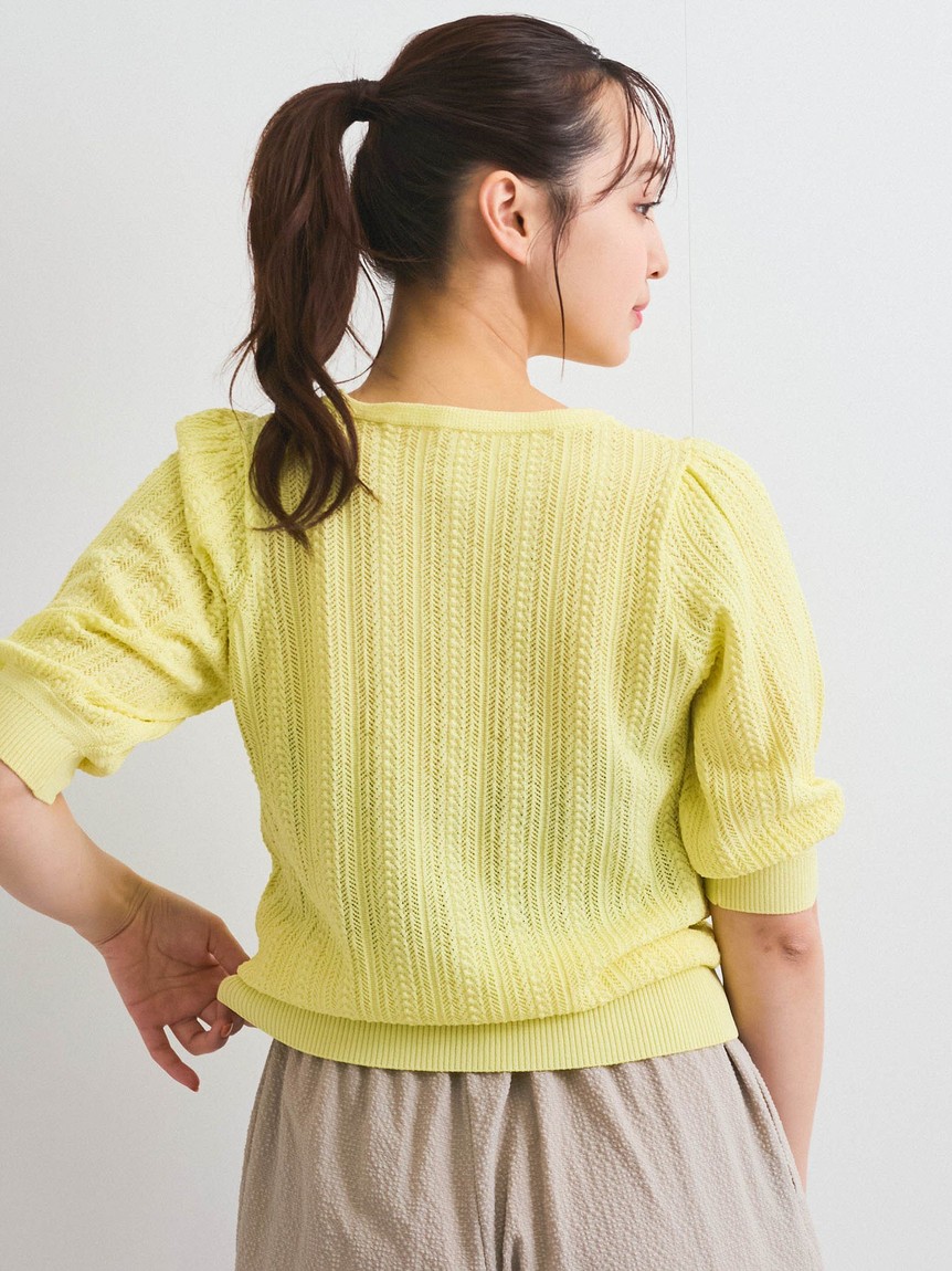 クイーンズコート QUEENS COURT スカシアミニットパフスリーブトップス≪手洗い可能≫ （オフホワイト） セール 50%OFF】クイーンズコート QUEENS COURT スカシア